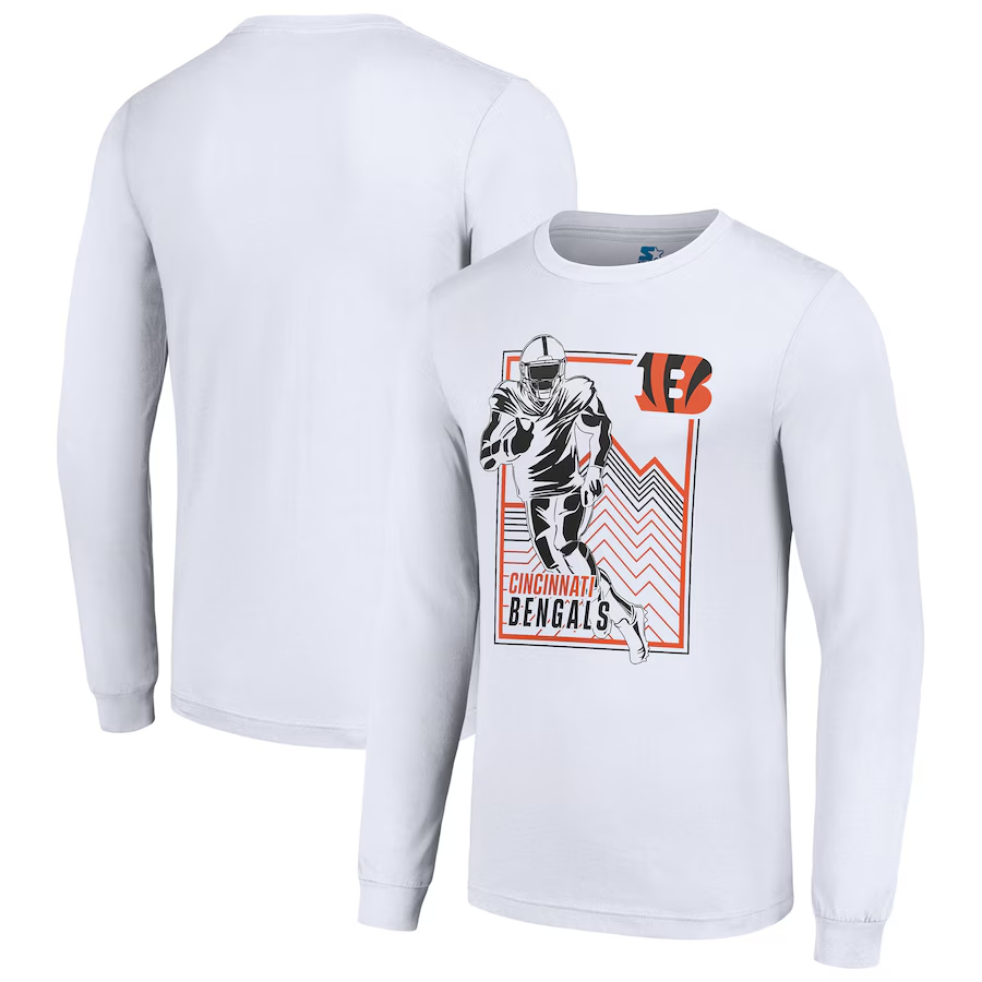 Men Cincinnati Bengals white 2024 NFL Long sleeve T Shirts->nfl t-shirts->Sports Accessory